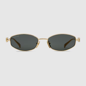 Oval sunglasses in Yellow Gold